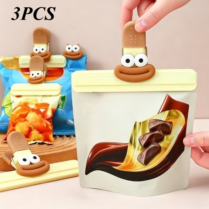 Food Storage Plastic Bag - Set di 3 Clip Creative a