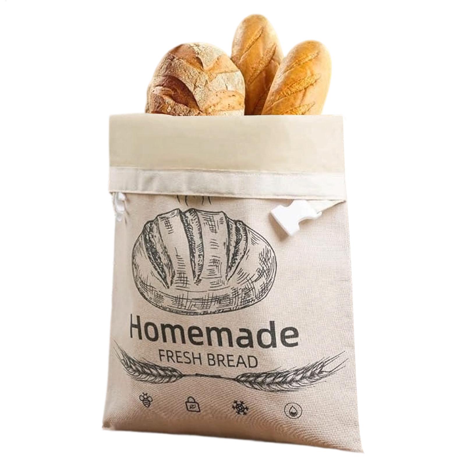 Food Storage Reusable Bags - Sacchetti per pane in lino riutilizzabili,