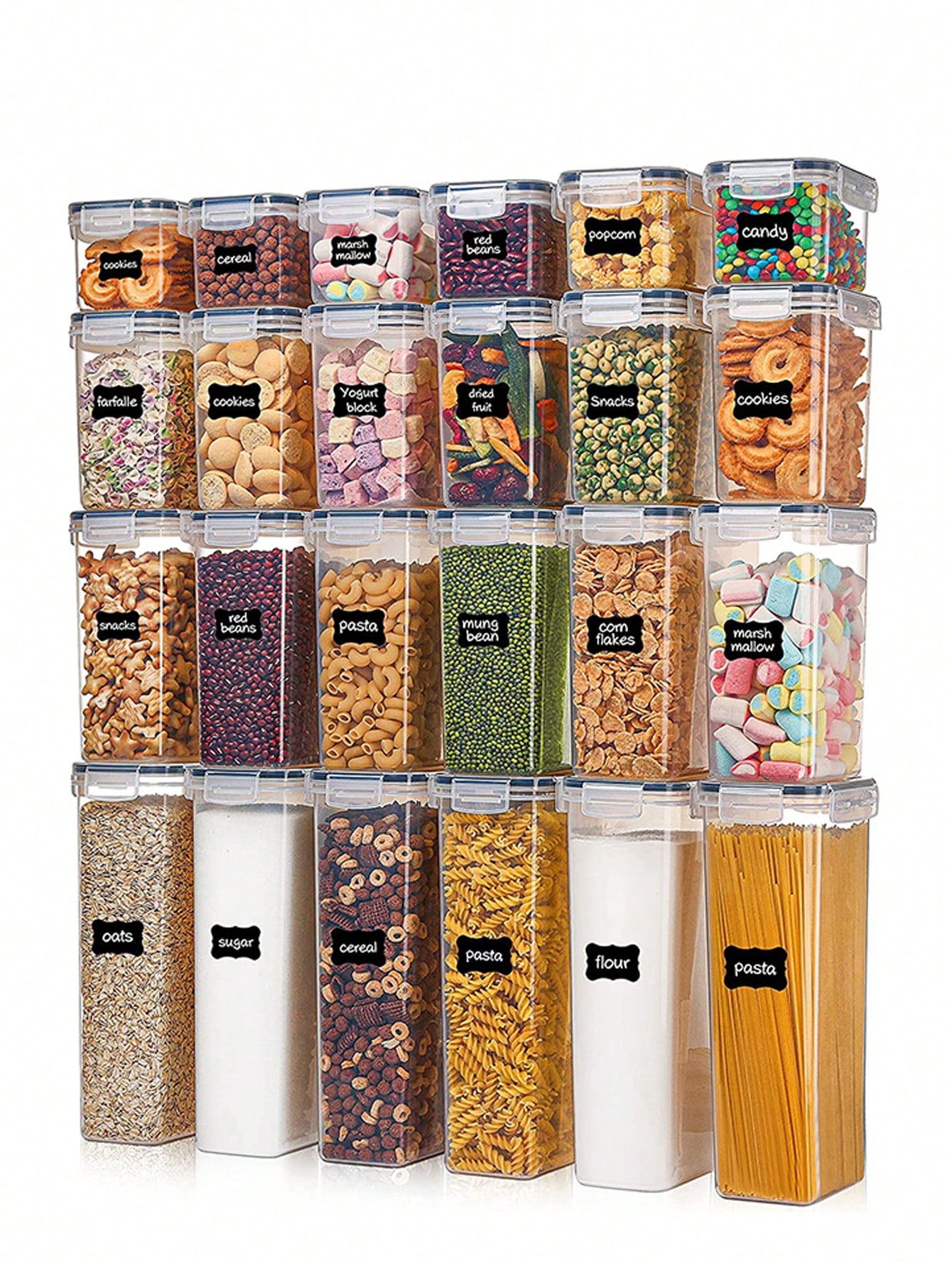 Food Storage Pantry - Contenitori ermetici per alimenti da 48