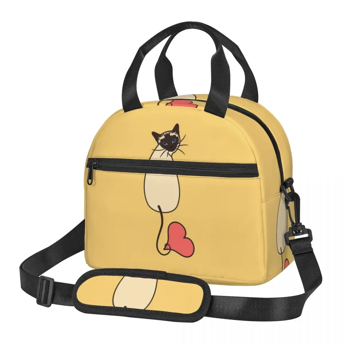 Food Storage Yellow - Love Siamese Cat-Yellow Borsa termica per