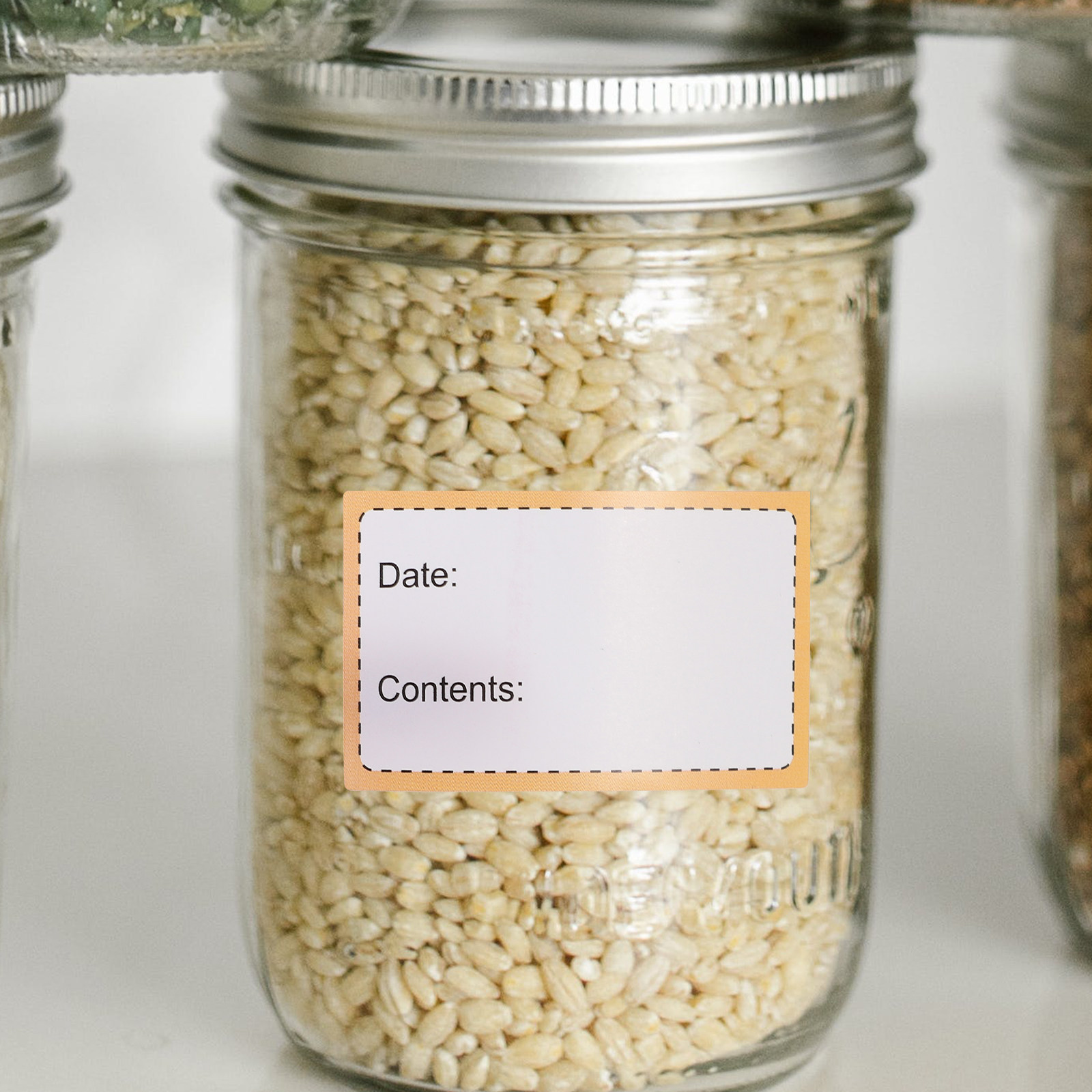 Food Storage Jar Labels - 2 rotoli di etichette rimovibili per