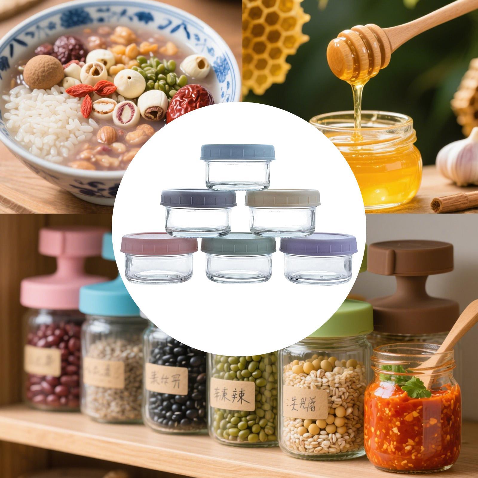 Food Storage Glass Container Set - Mini Barattoli in Vetro con Coperchi