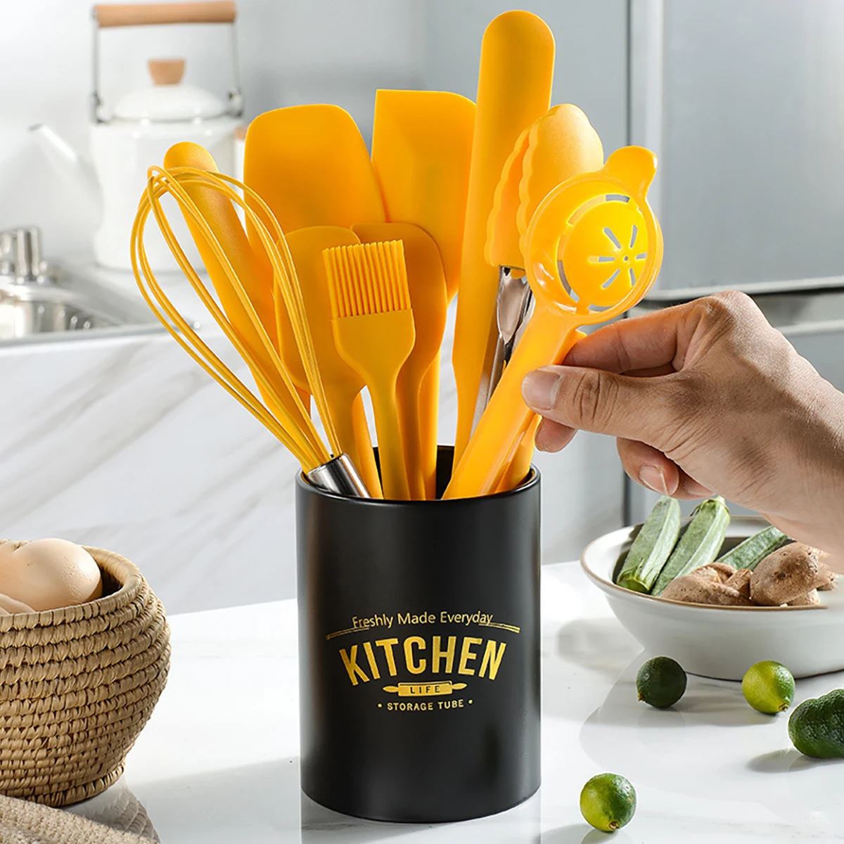 Food Storage Yellow - Set di 10 Utensili da Cucina