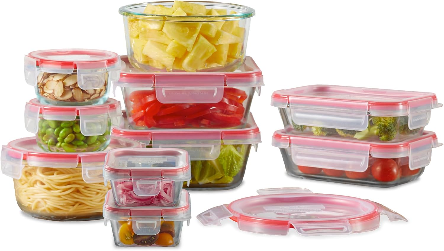 Food Storage Non Toxic - Set di 10 Contenitori in Vetro