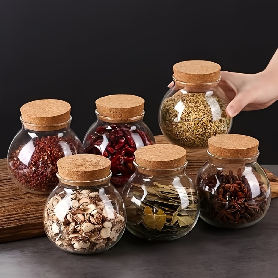 Food Storage Glass Container Set - Contenitore portaoggetti in vetro trasparente da