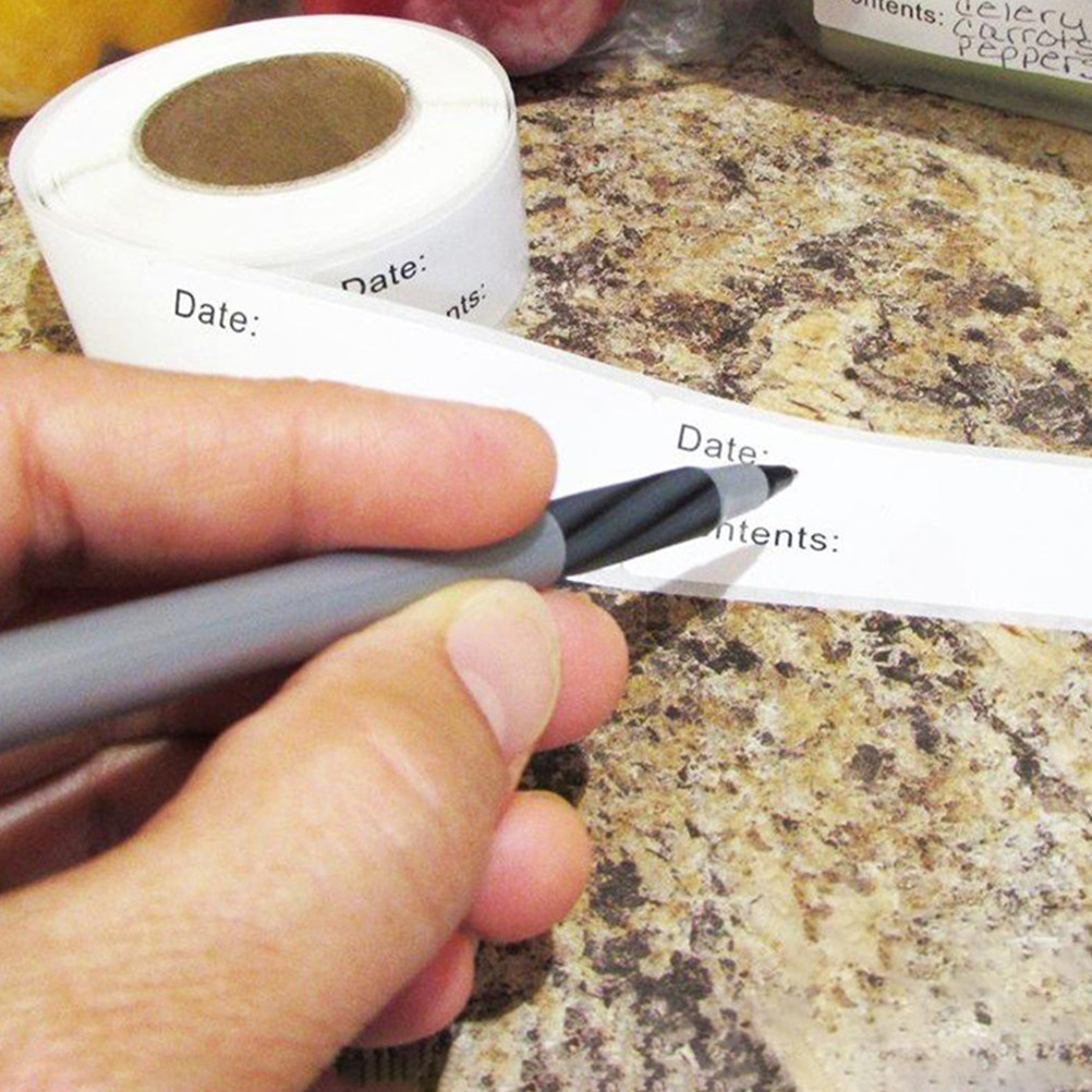 Food Storage Jar Labels - 1 Rotolo di Etichette Adesive Scrivibili