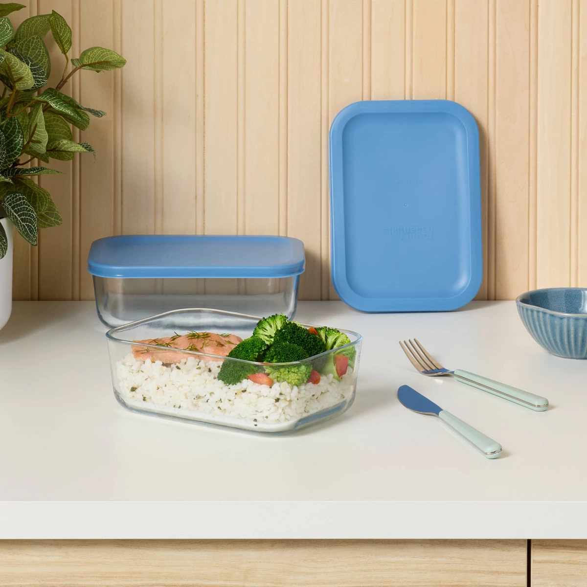 Food Storage Glass Container Set - Set di 4 Contenitori in Vetro