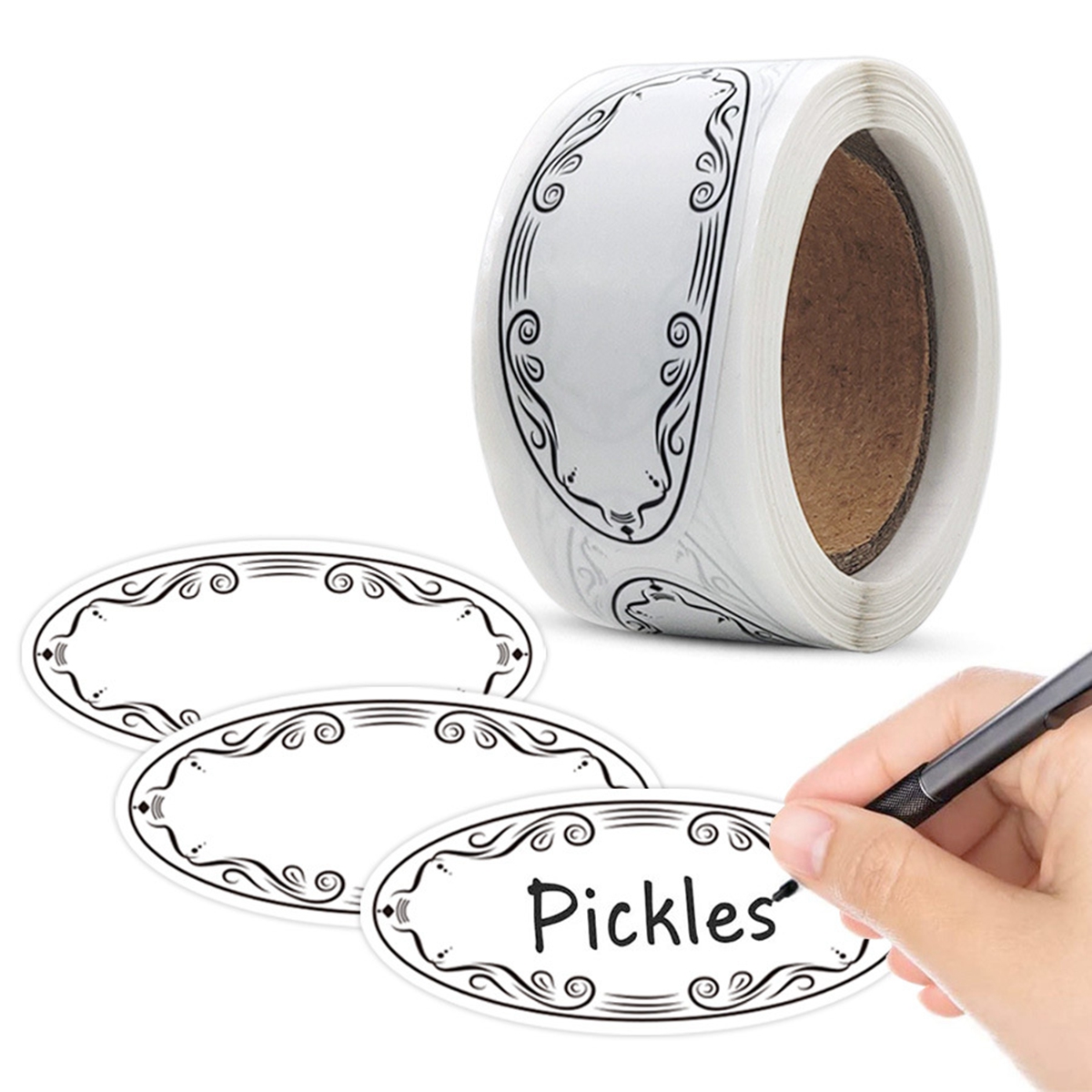 Food Storage Jar Labels - Etichette per inscatolamento ovali da 150