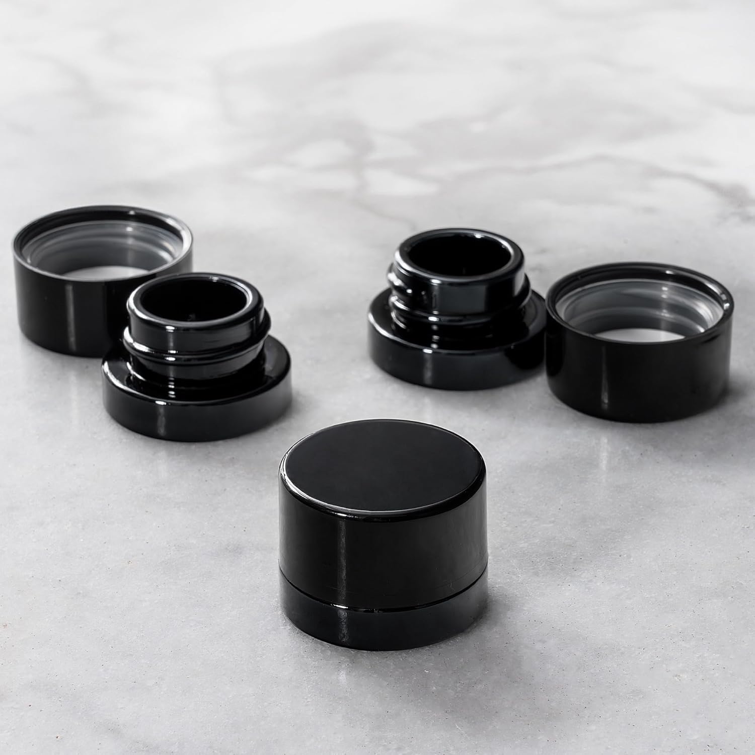 Food Storage Glass Container Set - Barattoli di vetro nero spesso da