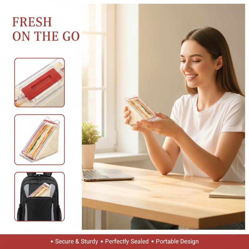 Food Storage Non Toxic - Contenitore Triangolare Trasparente per Sandwich con