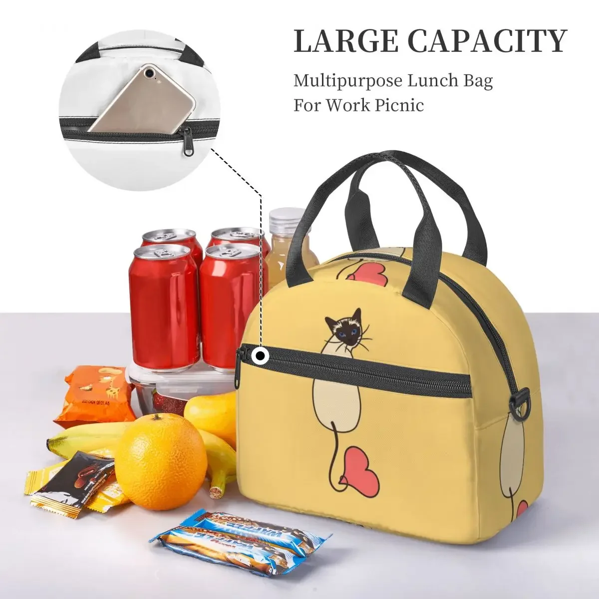Love Siamese Cat-Yellow Borsa  - Food Storage Yellow recensione e prezzo