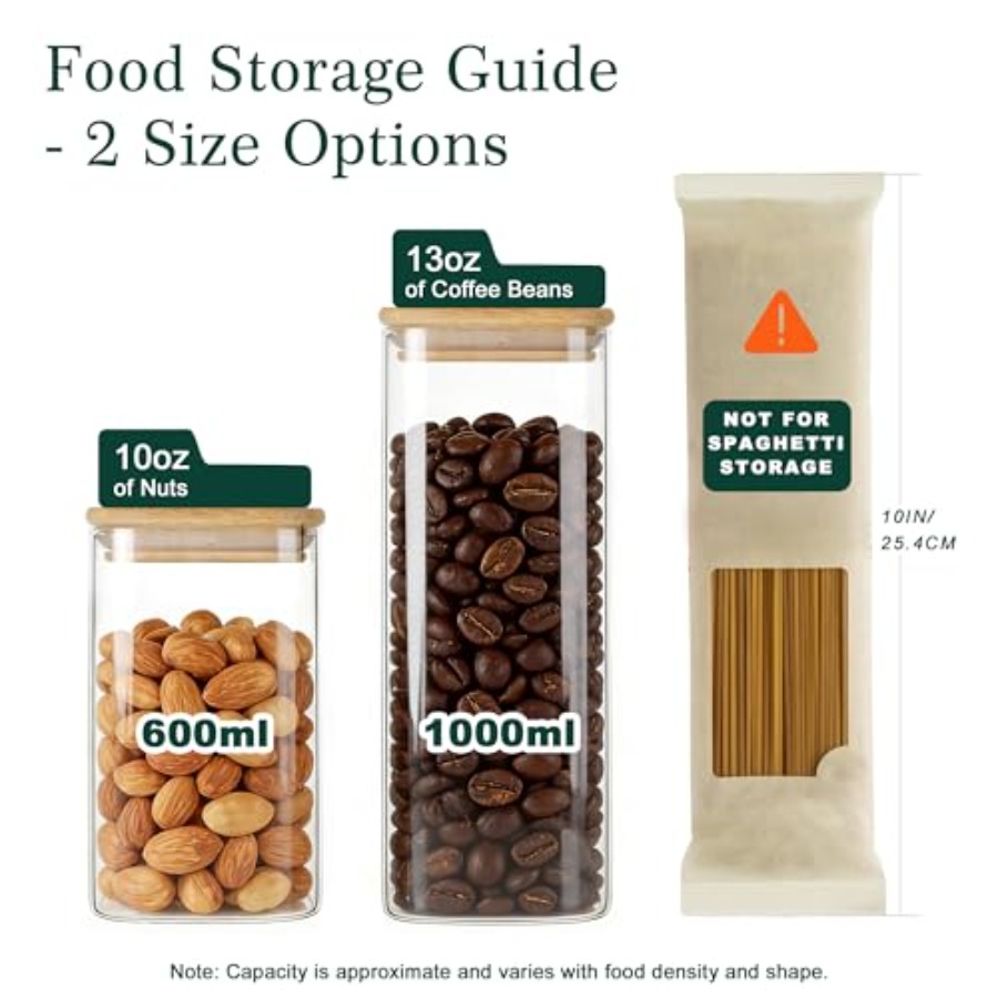 Set di 12 Barattoli Quadrati i - Food Storage Pantry recensione e prezzo