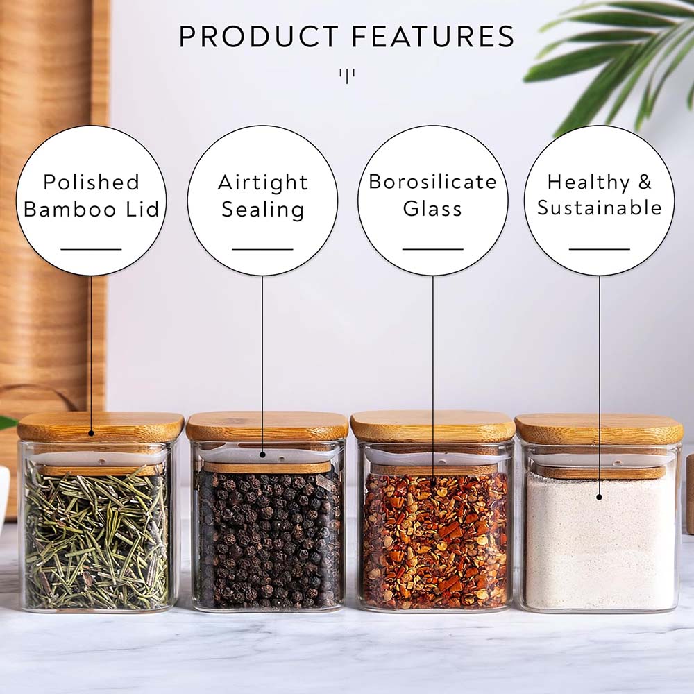 Set di barattoli di vetro da 5 - Food Storage Jar Labels recensione e prezzo
