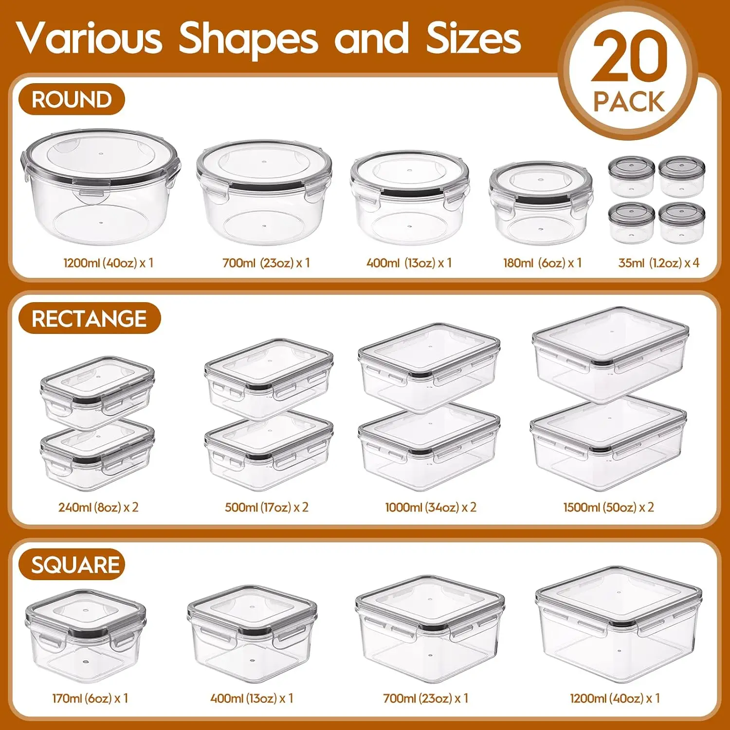 40 contenitori per alimenti co - Food Storage Glass Container Set recensione e prezzo