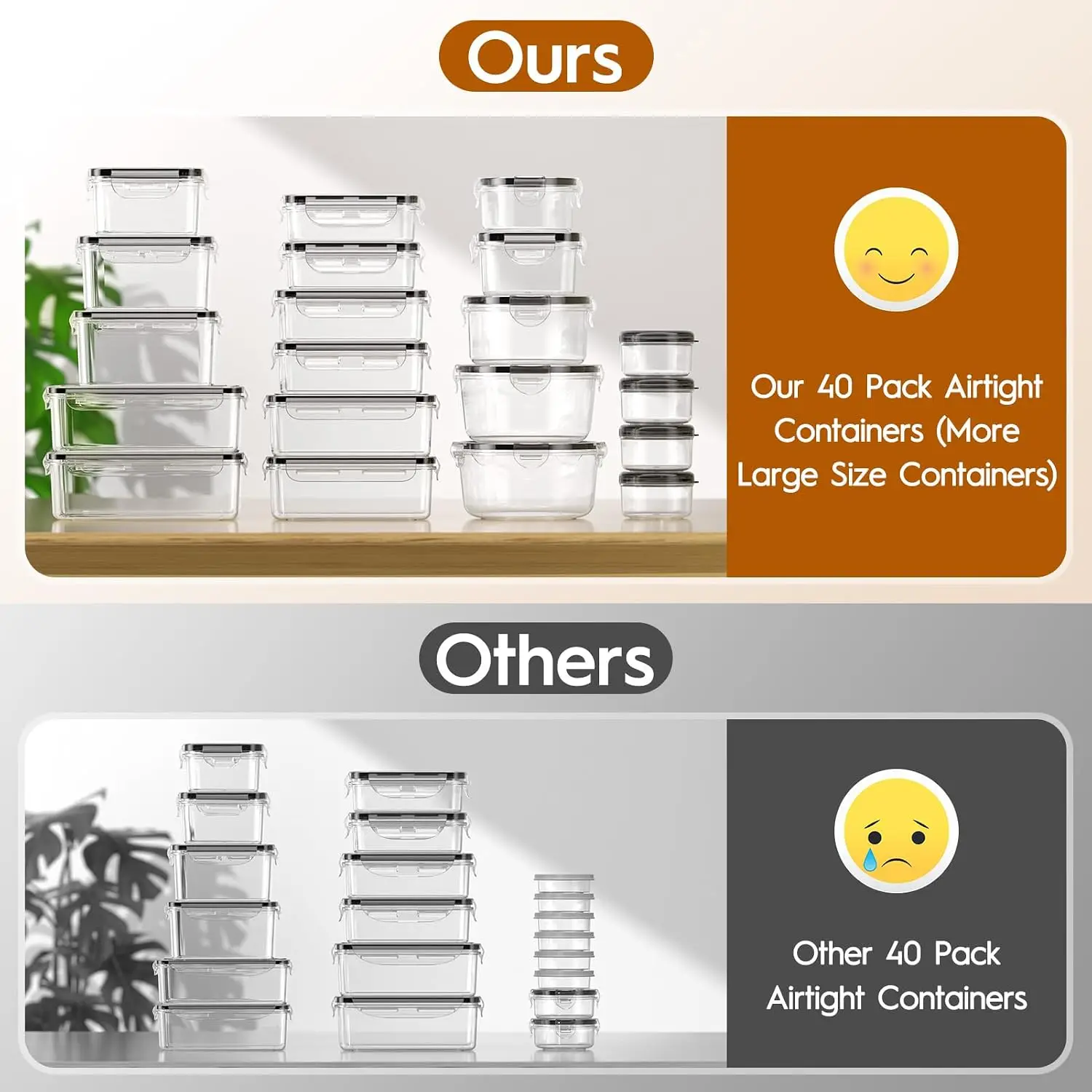 40 contenitori per alimenti co - Food Storage Glass Container Set recensione e prezzo