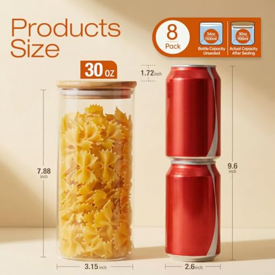 Barattoli in vetro con coperch - Food Storage Glass Container Set recensione e prezzo