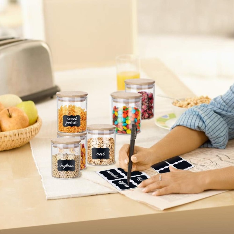 Set di 12 vasetti di vetro con - Food Storage Jar Labels recensione e prezzo