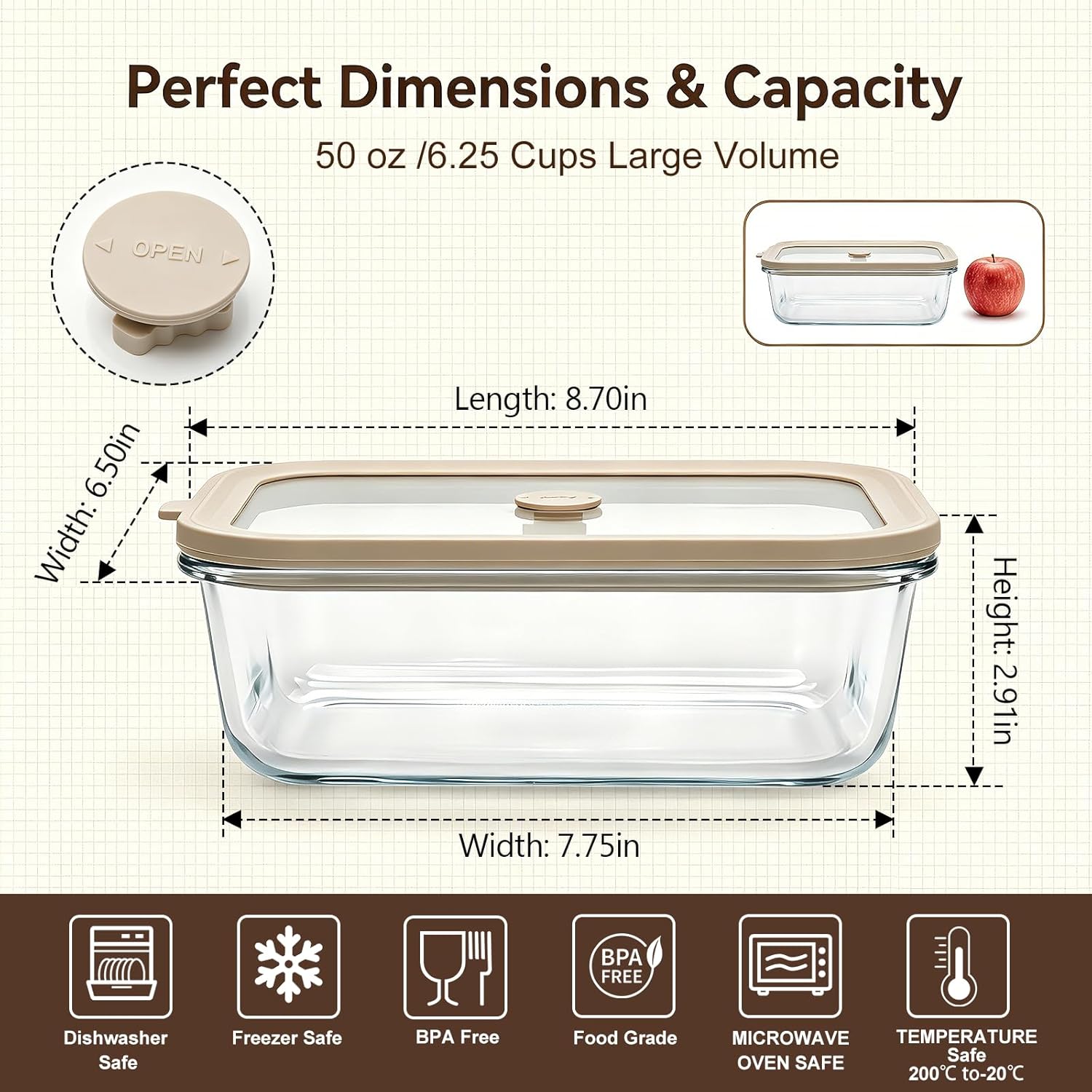 Set di 2 Contenitori in Vetro  - Food Storage Non Toxic recensione e prezzo