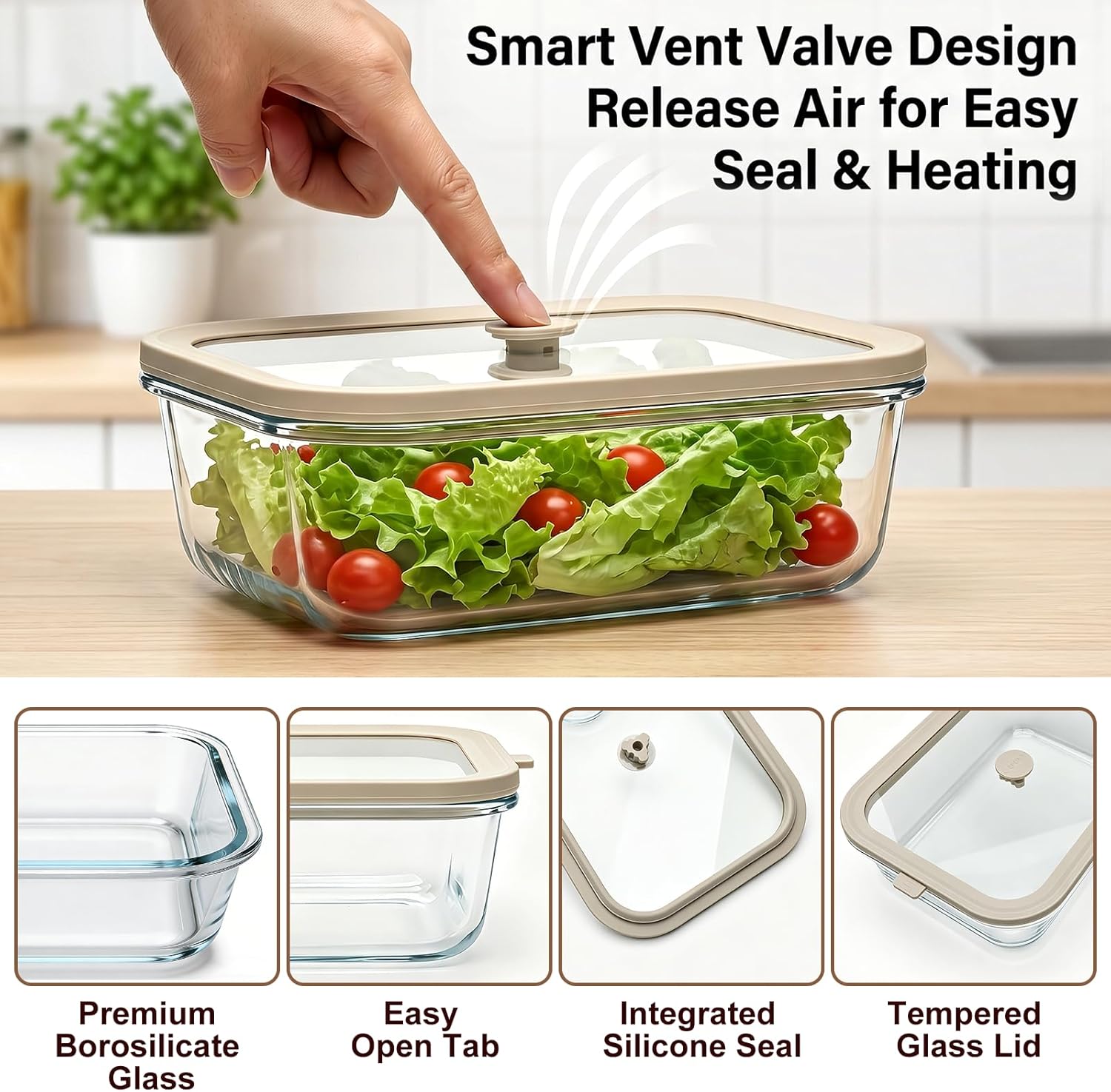 Set di 2 Contenitori in Vetro  - Food Storage Non Toxic recensione e prezzo