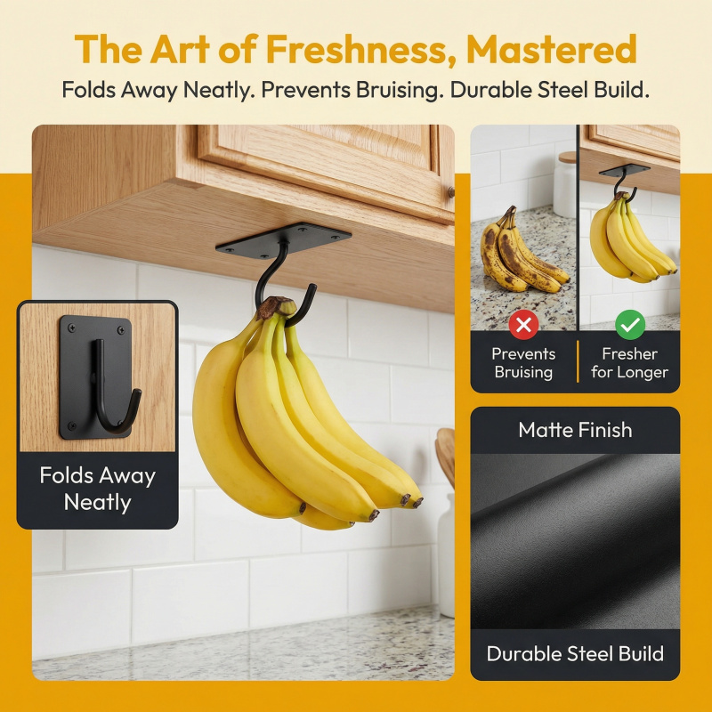 Gancio a banana autoadesivo in - Food Storage Drawer Organizer recensione e prezzo